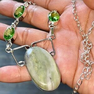Green Gary Larsonite Pendant Necklace